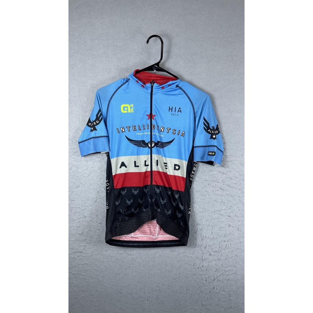Alé Intelligentsia Allied Cycling Jersey Mens Medium‎ Blue Full Zip USA Shirt